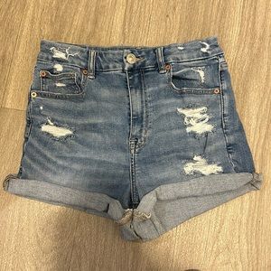 American Eagle Light Wash Ripped Jean shorts